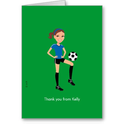 Girl's Cartoon Soccer Folded Card | Zazzle
