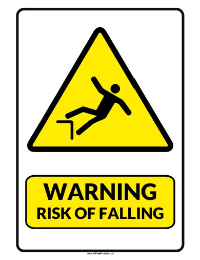 Warning Risk of Falling Sign - Free Printable - AllFreePrintable.com