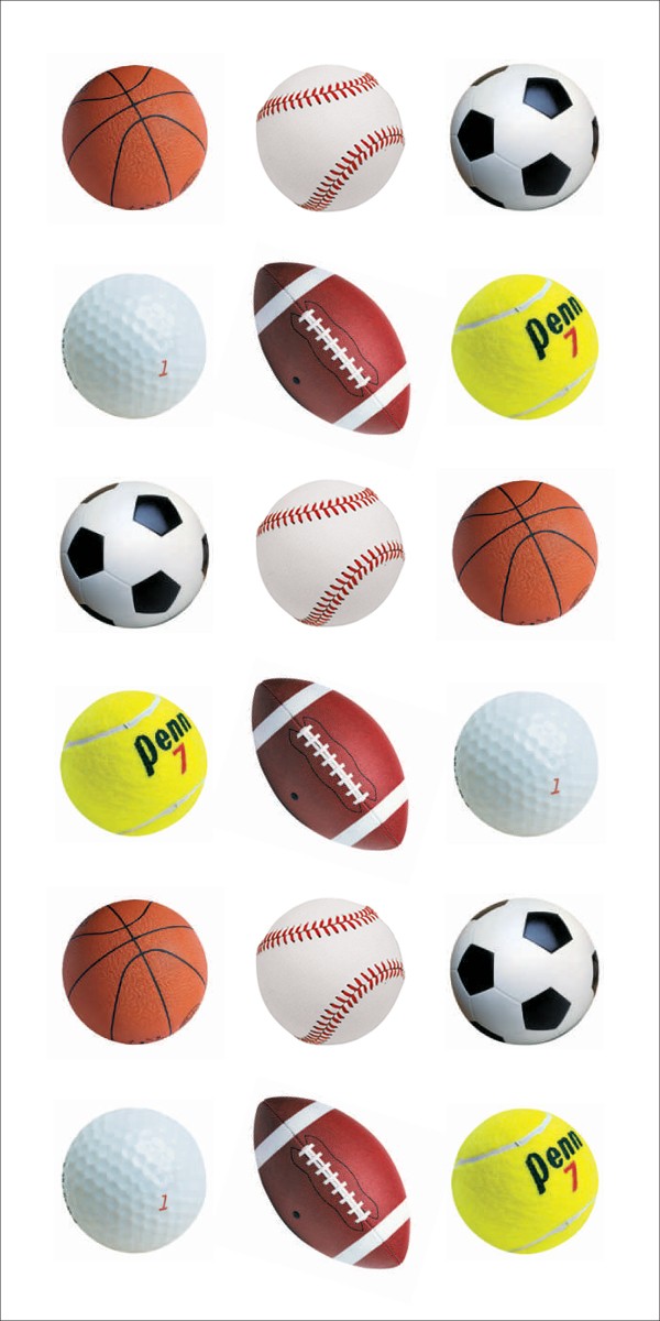 Mini Mixed Sport Balls 2" Sticker | Paper House