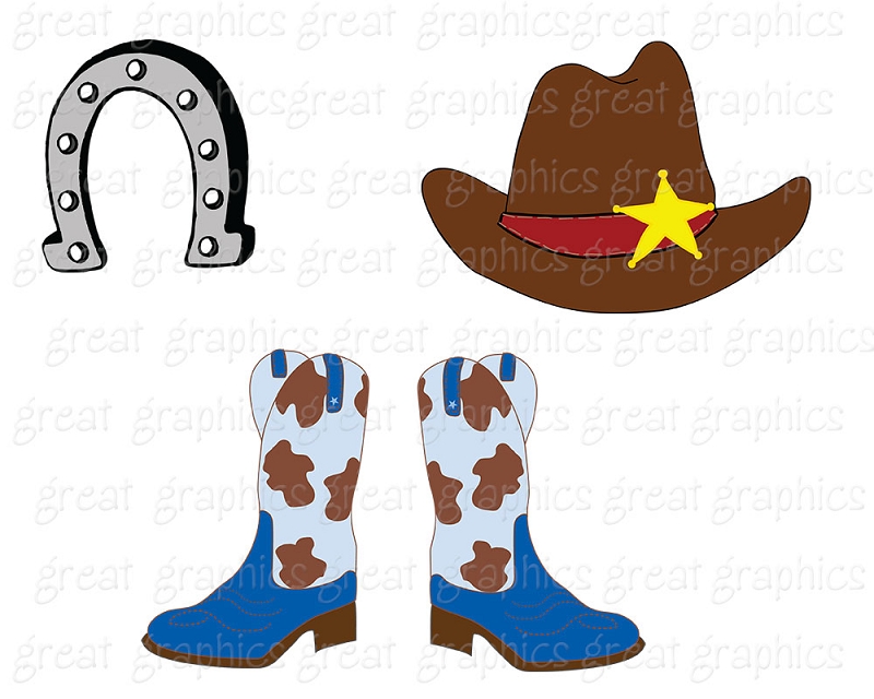 Cowboy Cowgirl Clip Art, Printable Digital Cowboy Cowgirl Clipart