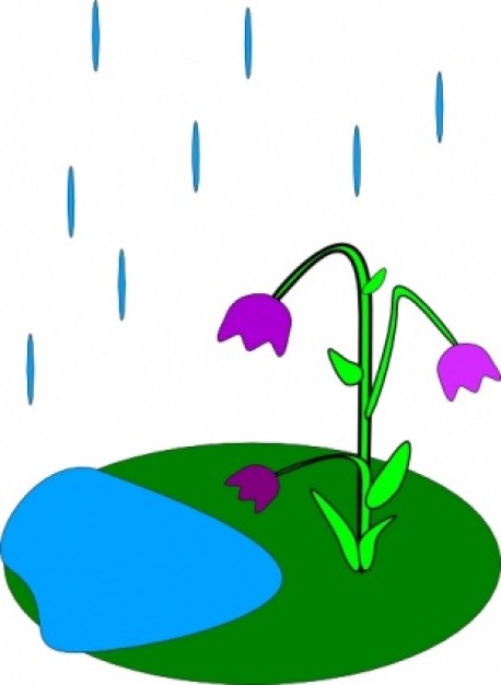 Rain Flowers clip art Vector | Free Download