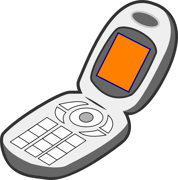 Cell Phone Grey Orange clip art - vector clip art online, royalty ...