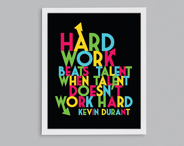 Basketball star Kevin Durant knows that Hard Work Beats Talent ...