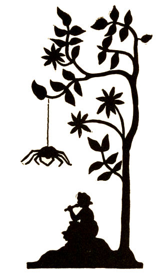 Free Vintage Images: Nursery Rhyme Silhouette - Little Miss Muffet