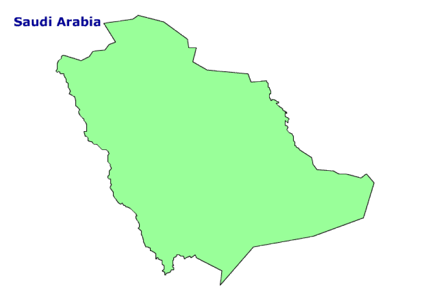 Map of Saudi Arabia. Terrain, area and outline maps of Saudi ...