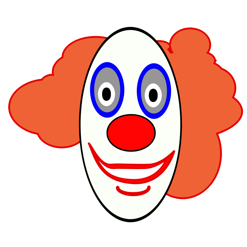 Clipart - Creepy Clown Face