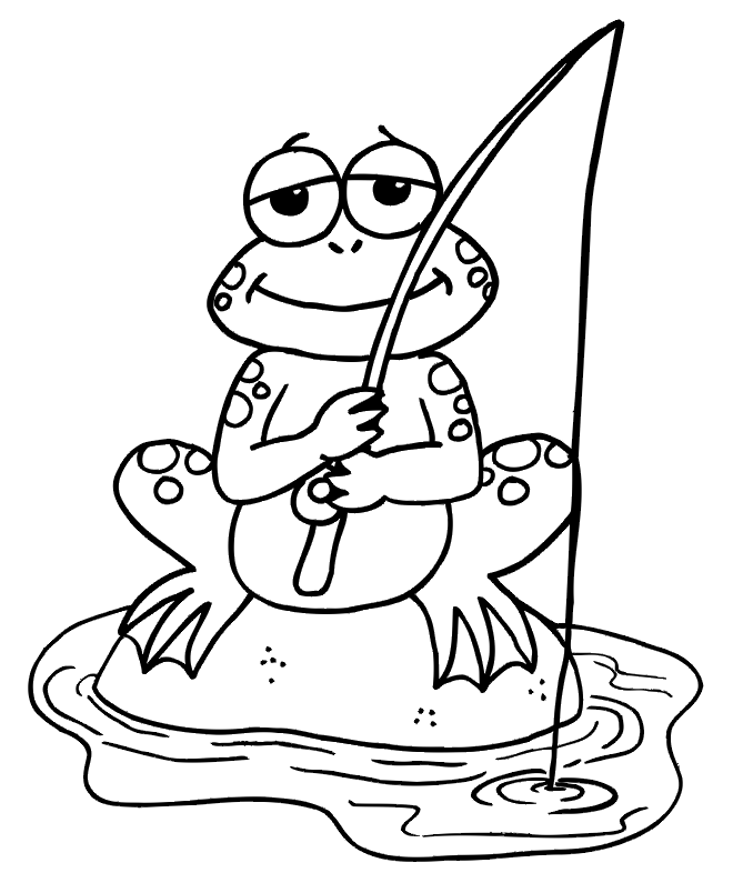 Little Boy Fishing Coloring Page