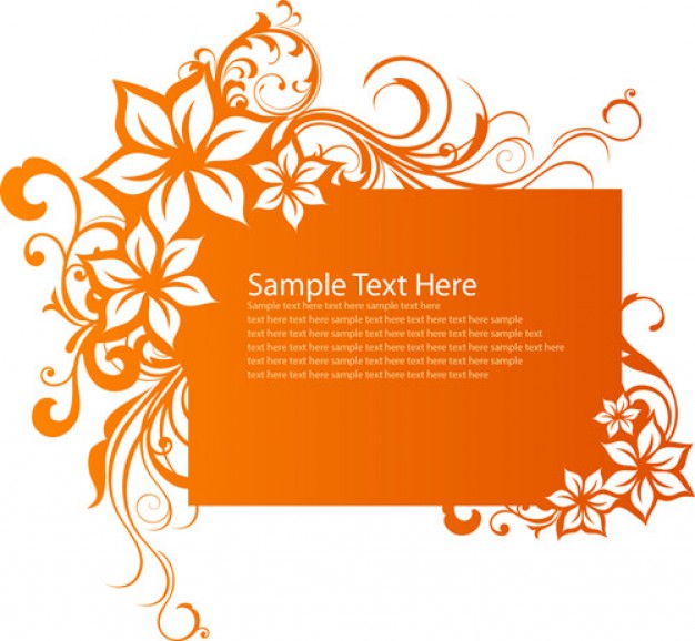 Vector. Cool Orange Frame Swirl Flower Vector | Free Download