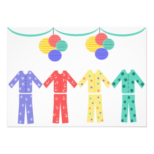 Pyjamas In A Row Pajama Party Personalised Invitations | Zazzle ...