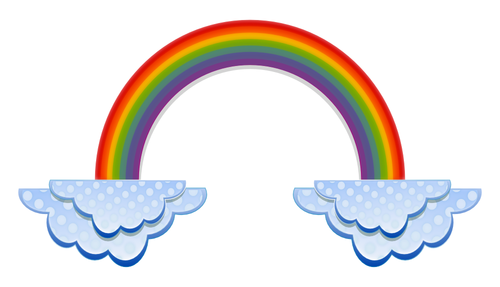 clipartist.net » Clip Art » Rainbow and Clouds Scalable Vector ...
