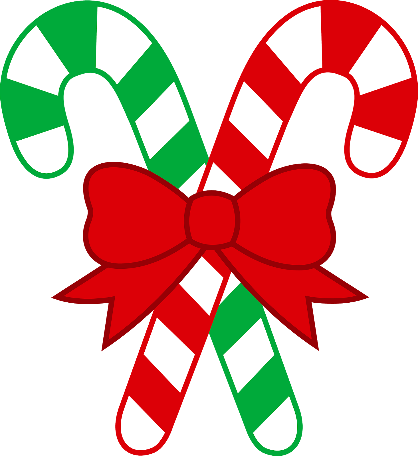 Red and Green Christmas Transparent PNG Candy Cane Clipart