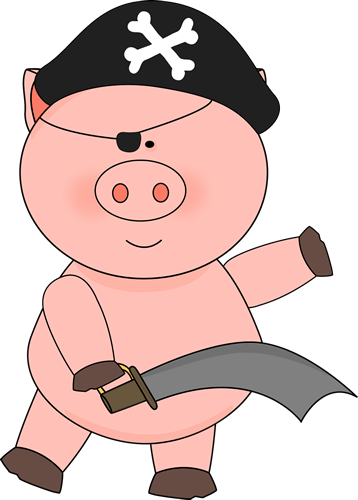 Pig Pirate with a Sword Clip Art - Pig Pirate with a Sword Image