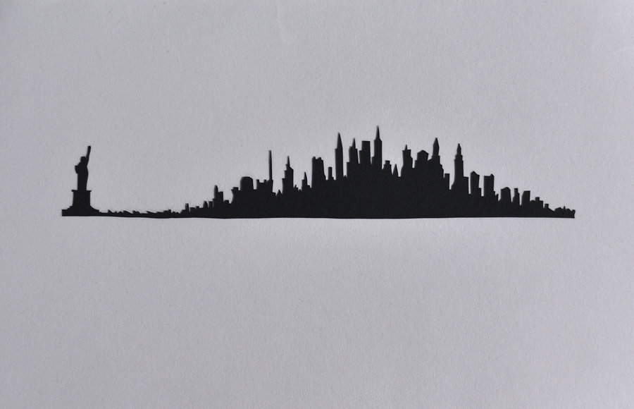 City Skyline Silhouette Drawing - Gallery