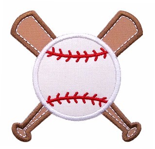 GG Designs Embroidery - Baseball Bat & Ball Applique (Powered by ...
