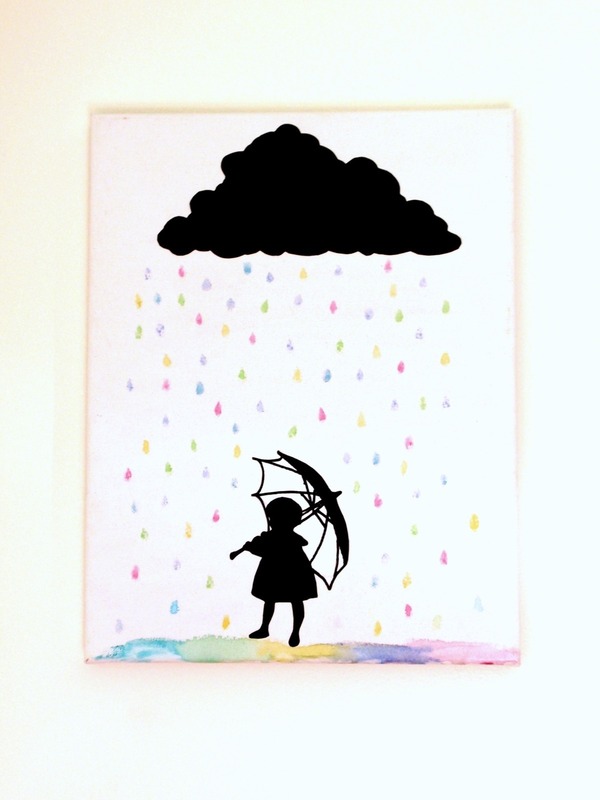 Silhouette Rain Cloud Canvas Art · How To Make Silhouette Art ...