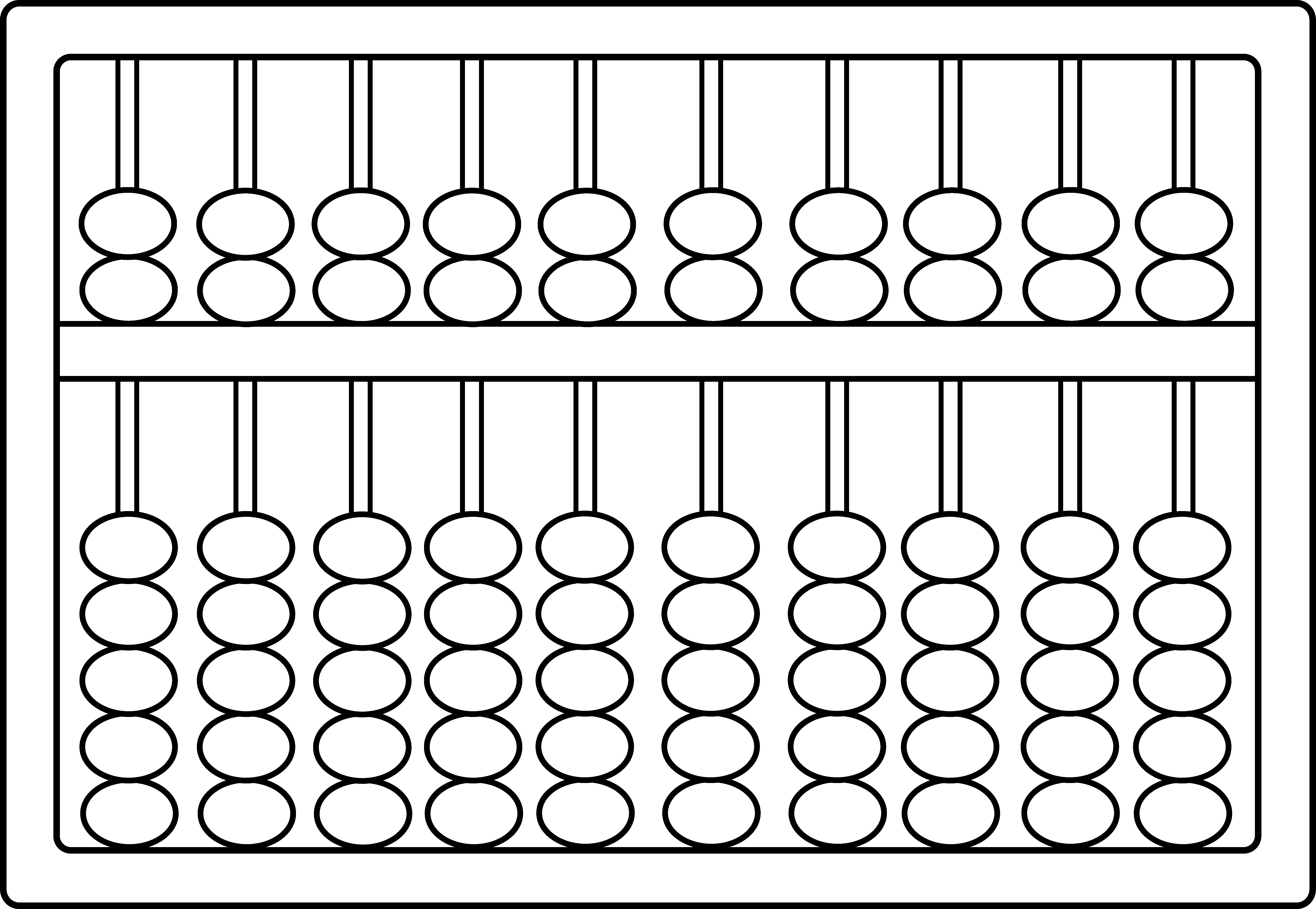 Colorable Abacus Design - Free Clip Art