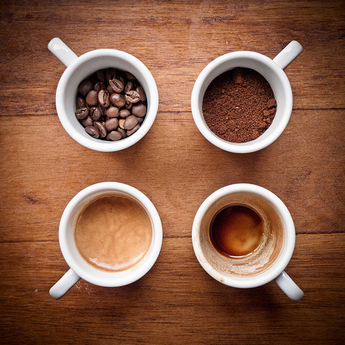 Coffee cups with beans and ground coffee | Murray Mitchell