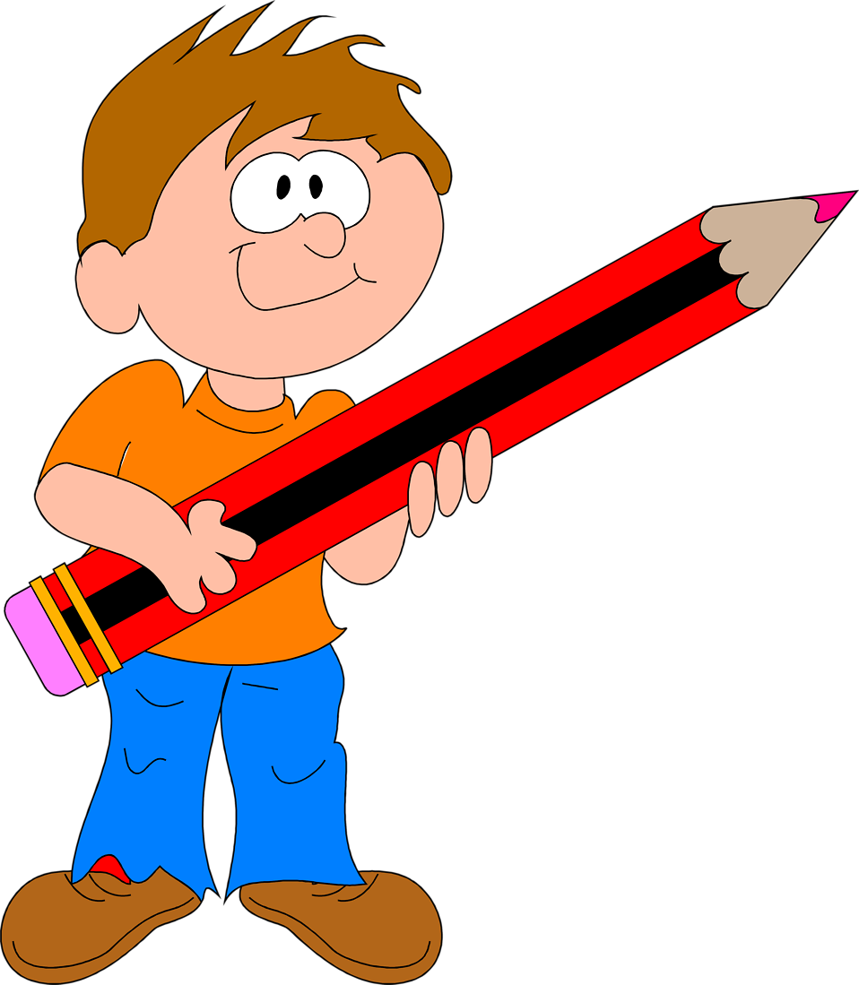 Pencil | Free Stock Photo | Illustration of a cartoon boy with a ...