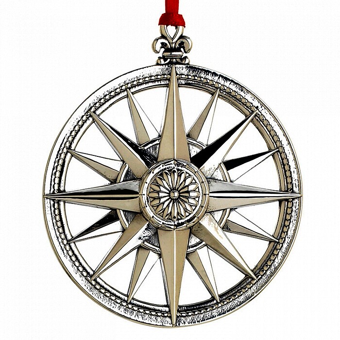 Compass Rose Star Sterling Christmas Ornament 2013 Colonial ...