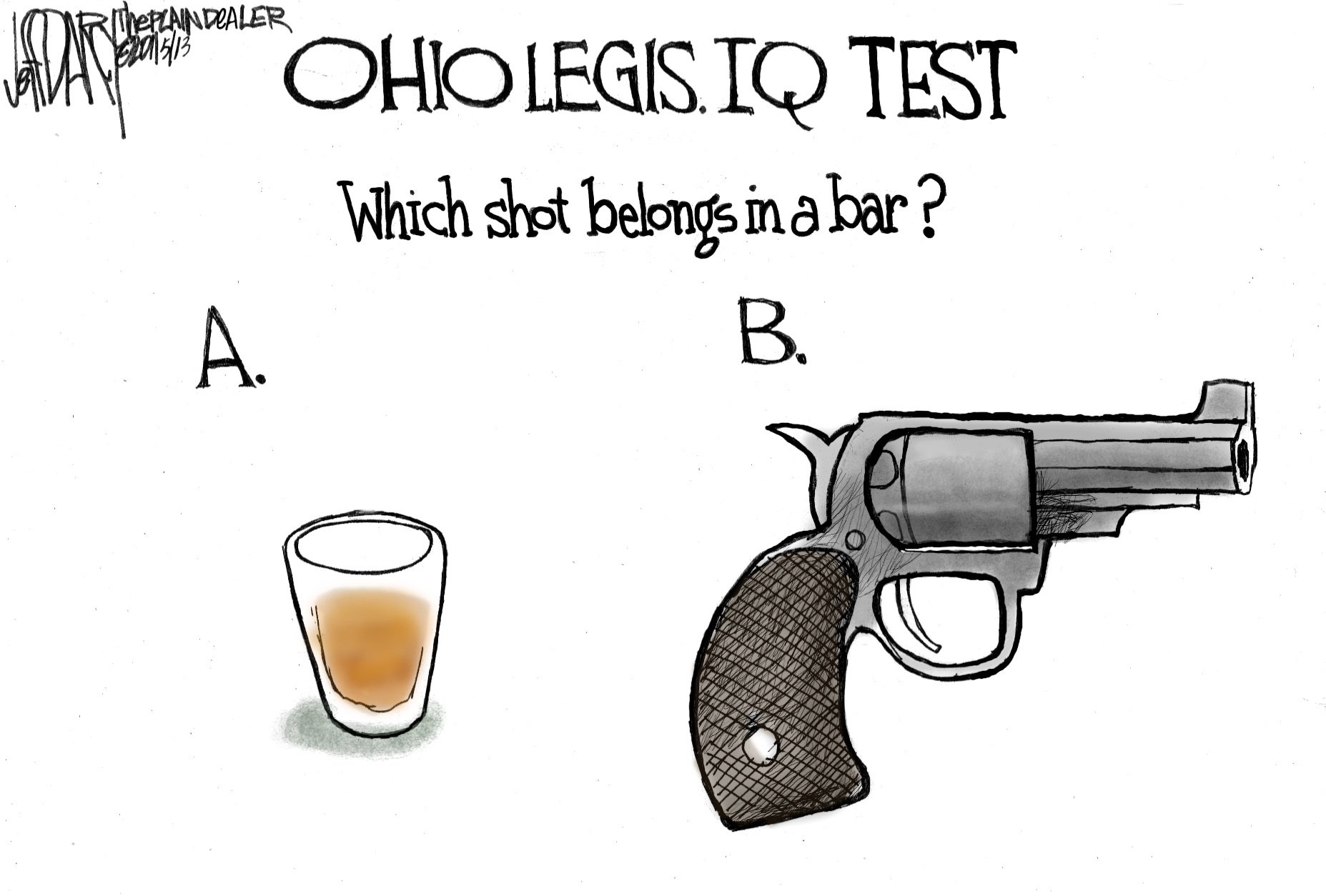 Guns in bars test: Editorial cartoon | cleveland.com
