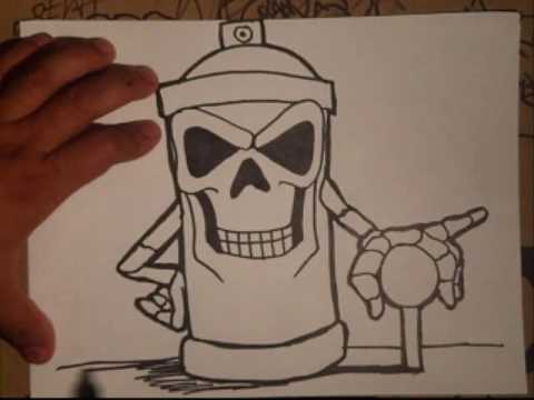 skull spraycan characters by wizard - YouTube