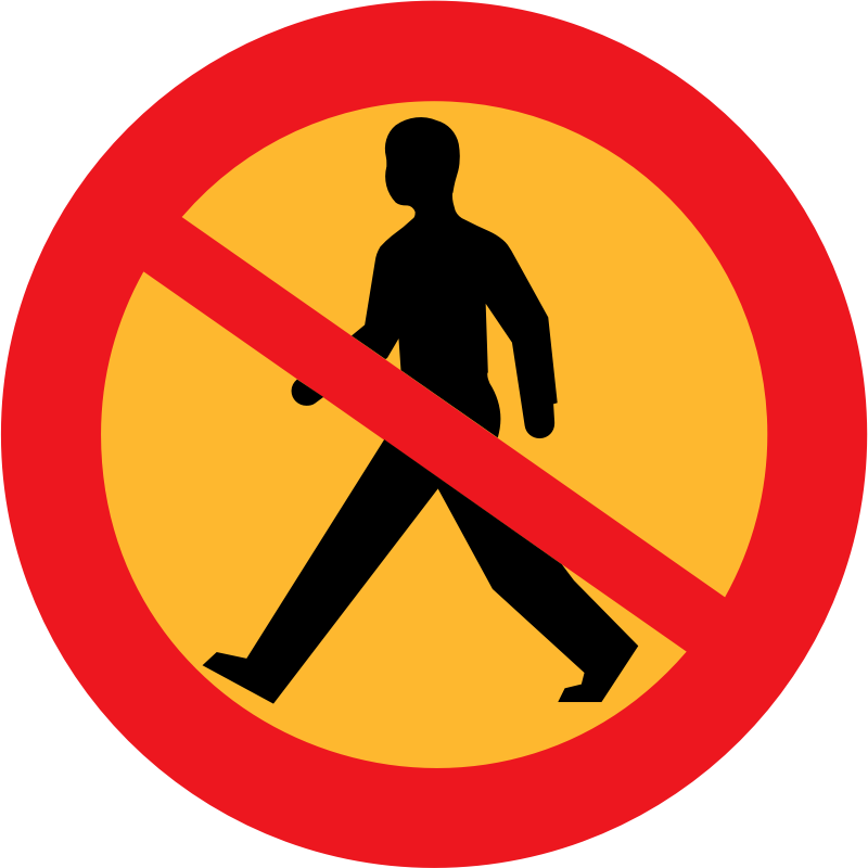 Clipart - No entry sign with a man