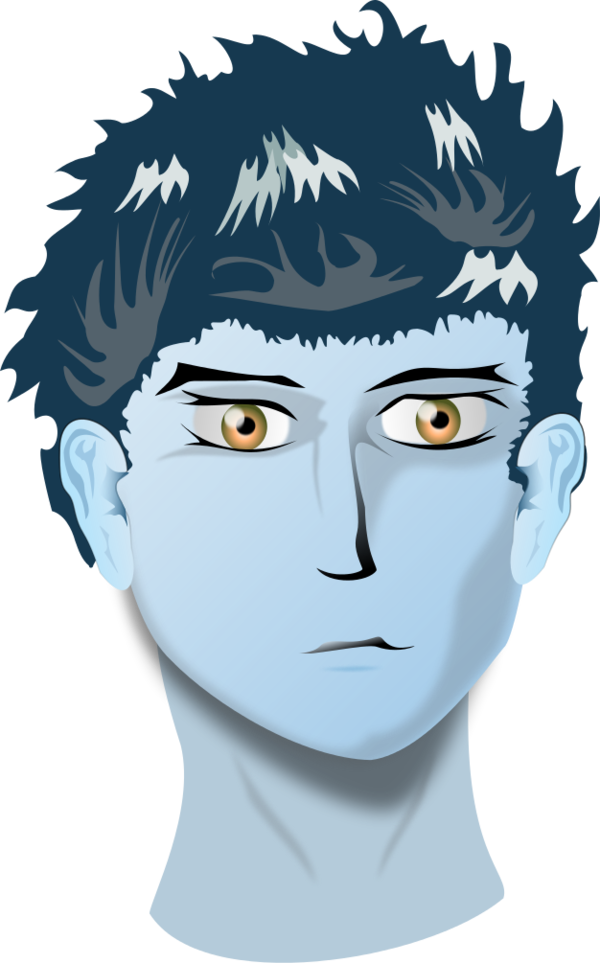 Head of boy with blue eyes - vector Clip Art