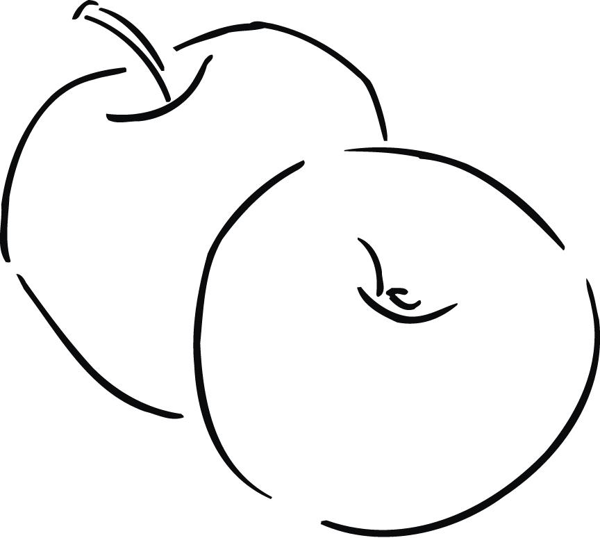 working sheet of a apples outline for kids - Coloring Point ...