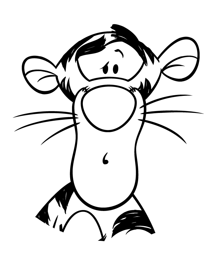 Cartoon Tigger Playing Tambourine Coloring Page | HM Coloring Pages