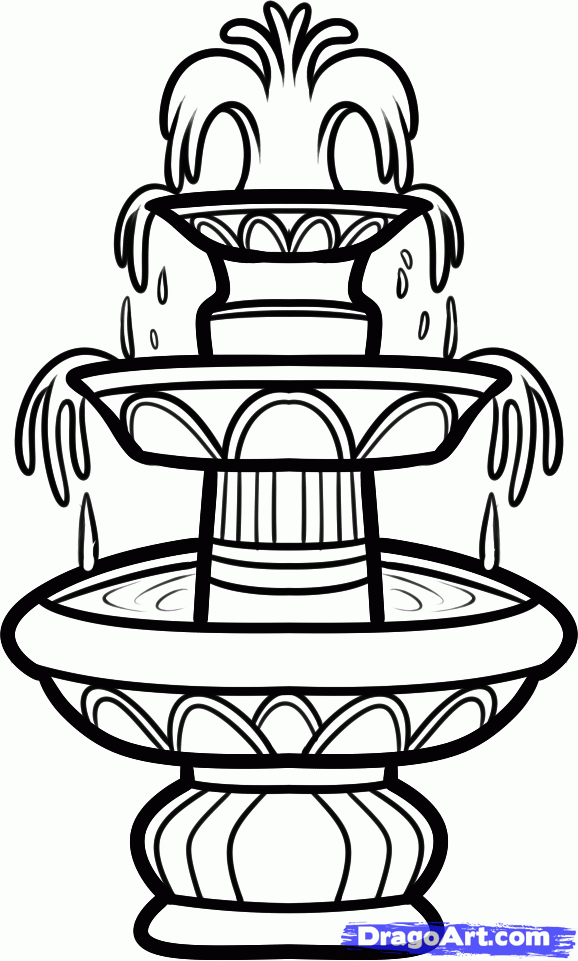 fountains Colouring Pages