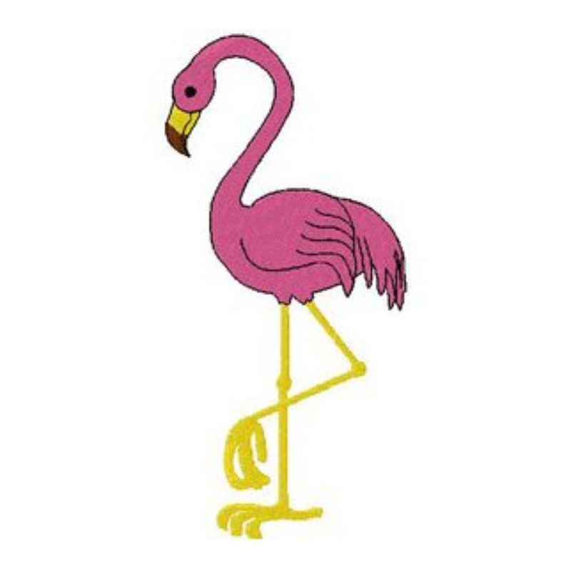 Pink Flamingo Machine Digitized Embroidery Design Pattern Stitched ...
