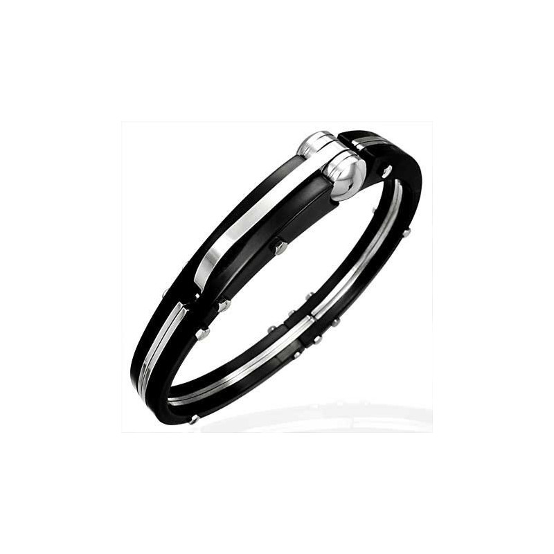 Handcuff Bangle | Two Colour Stainless Steel Bangle