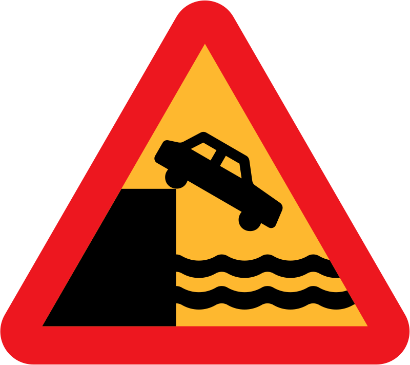 Dont Drive Over A Cliff Into The Ocean Clip Art Download