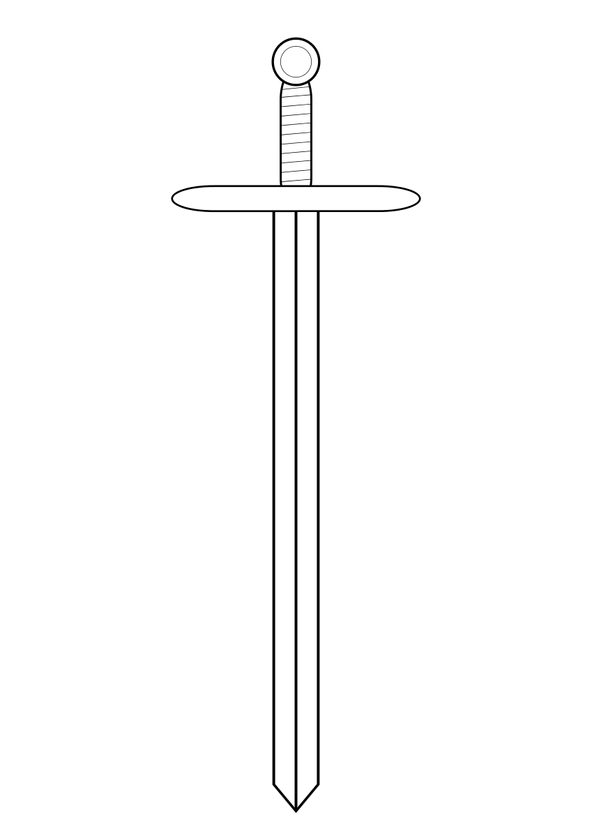 Sword Line Art Clipart by rhysfaber : Design Cliparts #7316- ClipartSE