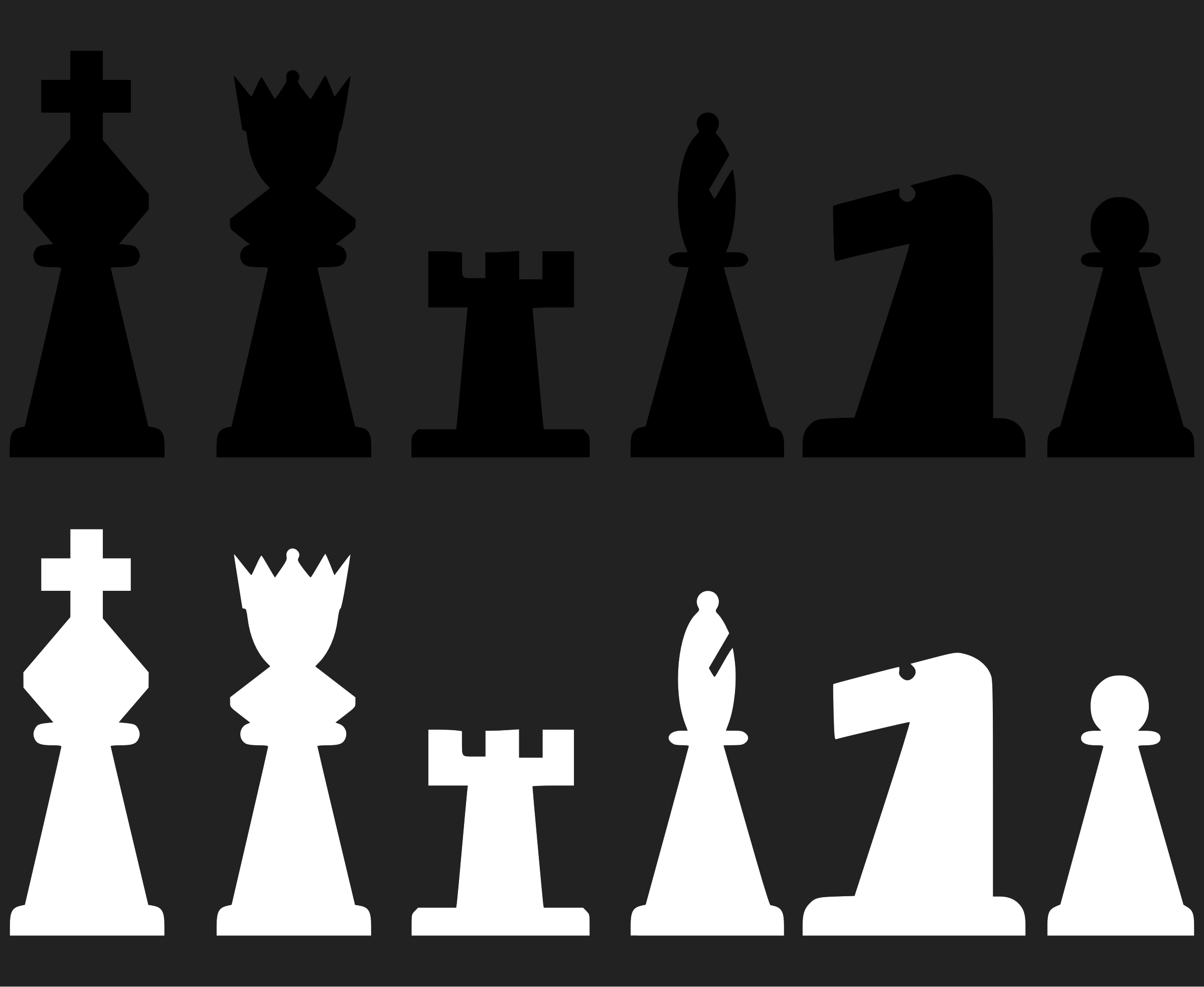 Clipart - 2D Chess set - Pieces 1