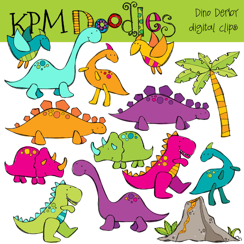 KPM Dino Derby Digital Clip art by kpmdoodles on Etsy