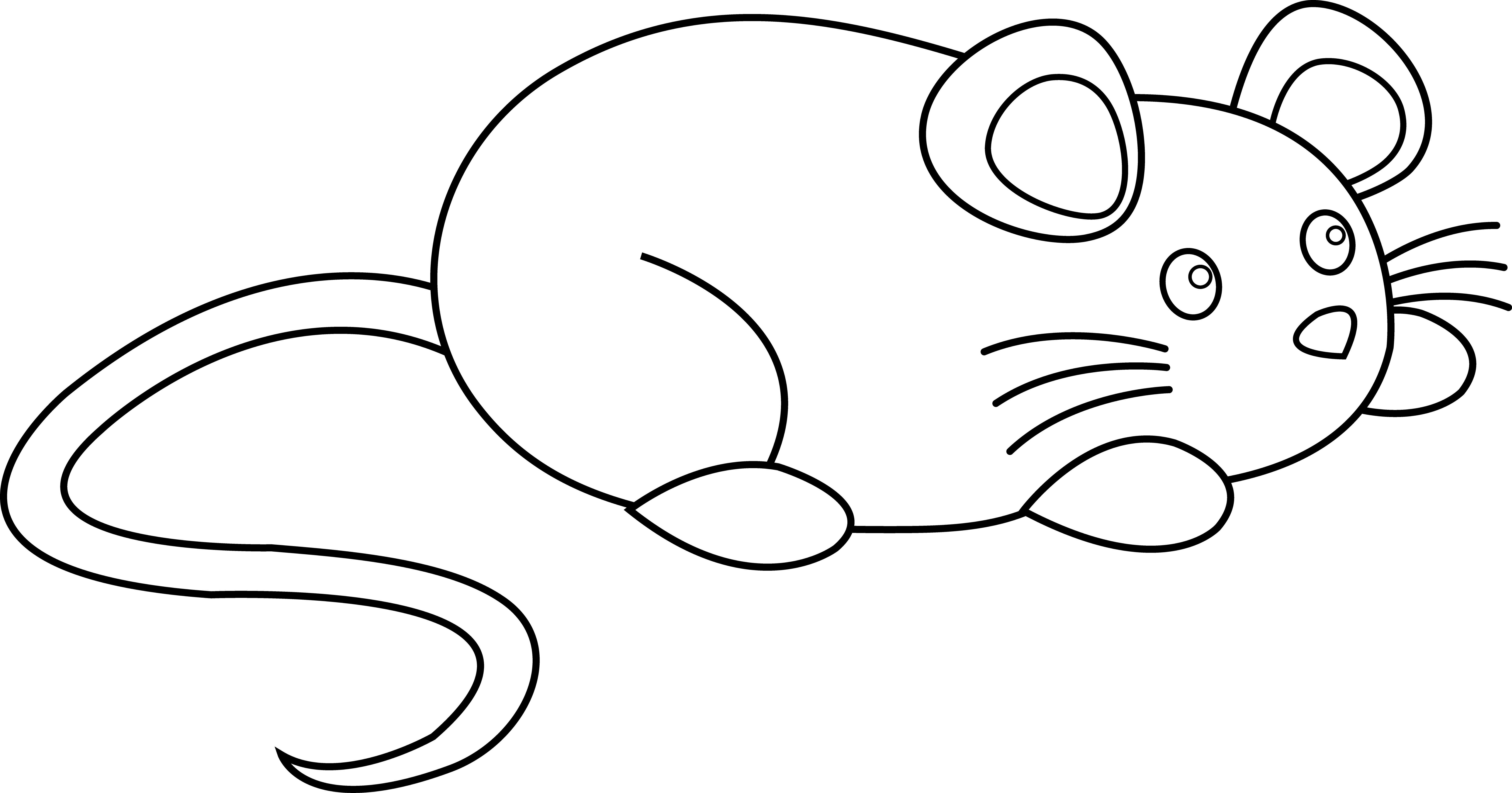 Cute Mouse Line Art - Free Clip Art