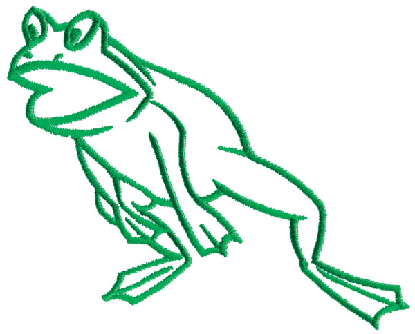 Animals Embroidery Design: Leaping Frog Outline from Grand Slam ...