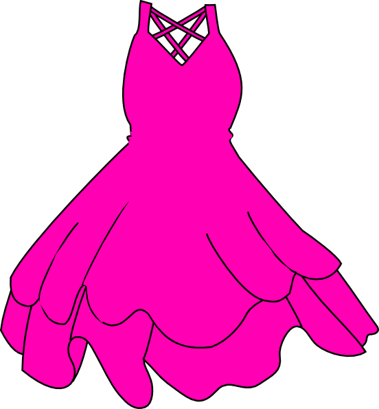 Hot Pink Dress clip art - vector clip art online, royalty free ...