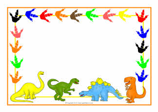 Dinosaur-themed A4 page borders (SB3978) - SparkleBox