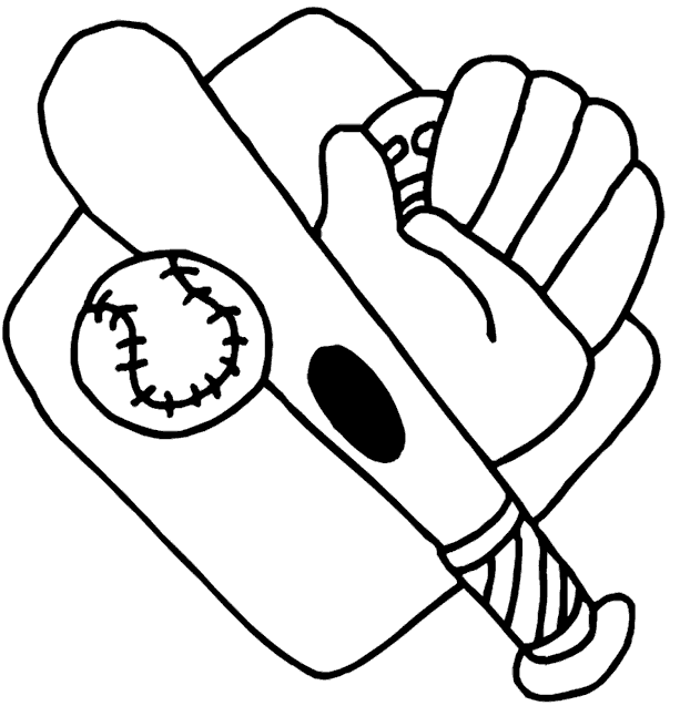 Baseball Coloring Pages - Baseball Bats, Balls and Gloves