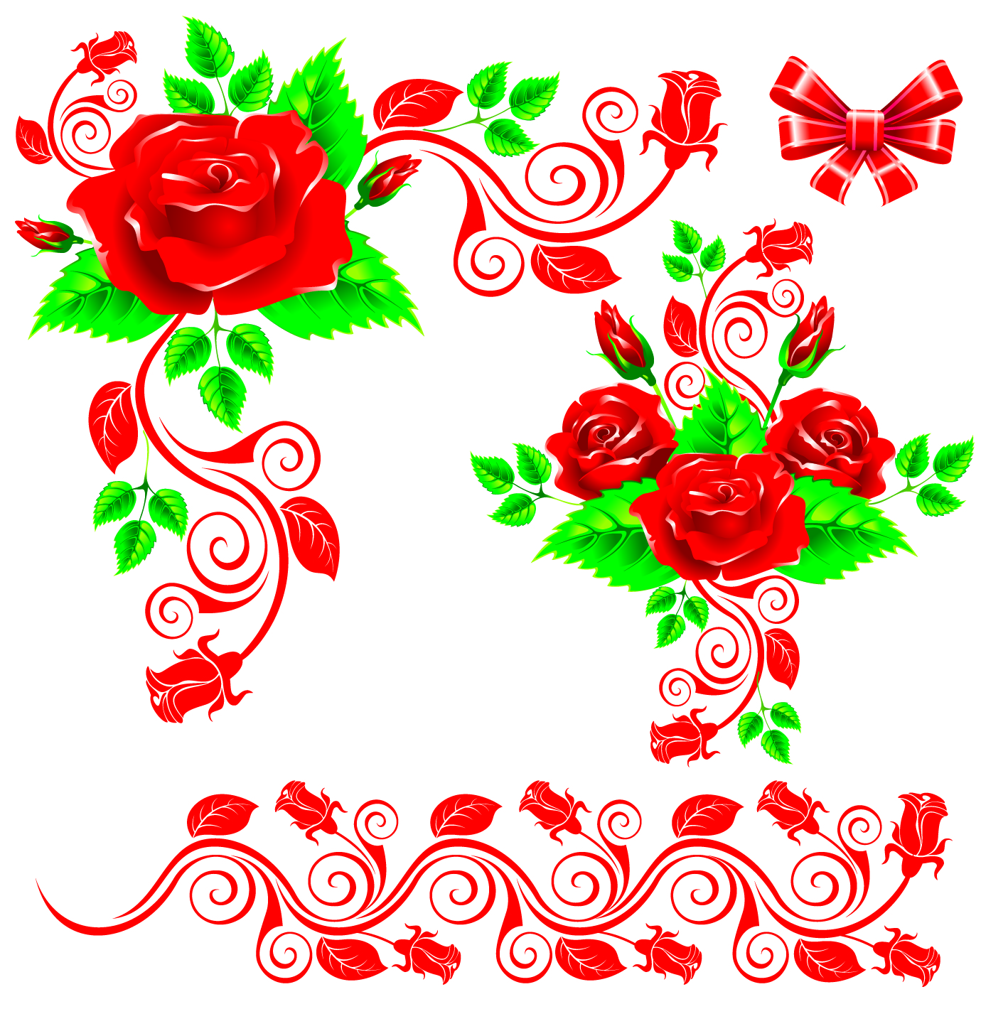 The beautiful rose lace vector Free Vector / 4Vector