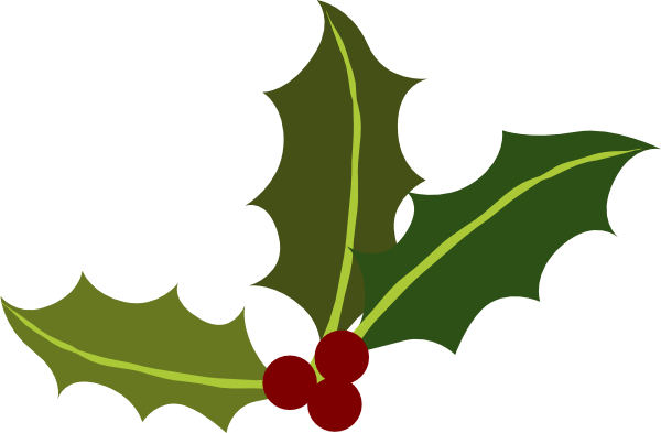 Holly Leaves With Berries clip art - vector clip art online ...