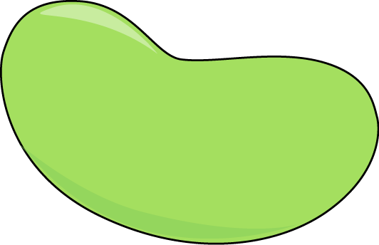 Green Jelly Bean with a Black Outline Clip Art - Green Jelly Bean ...