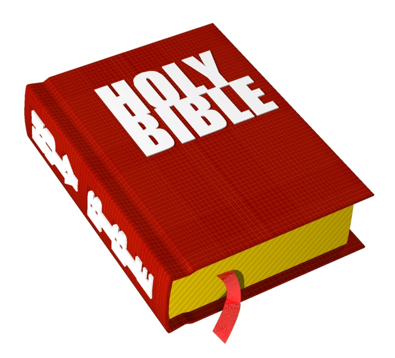 Holy Bible, Dark Red / Gold "7" Trendy Bible Educational Clip Art