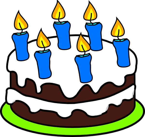 Cake 6 Candles clip art - vector clip art online, royalty free ...