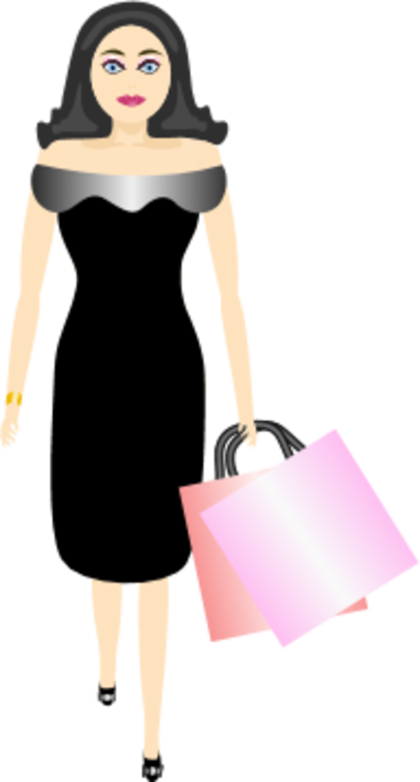 woman shopping - vector Clip Art
