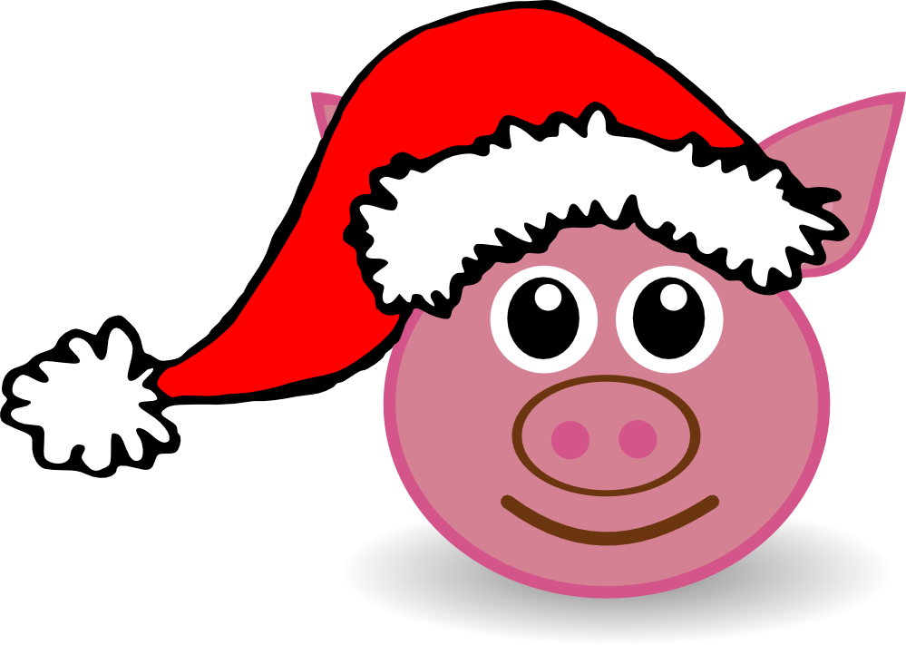 clipartist.net » Clip Art » Pig face Pink Santa Scalable Vector ...