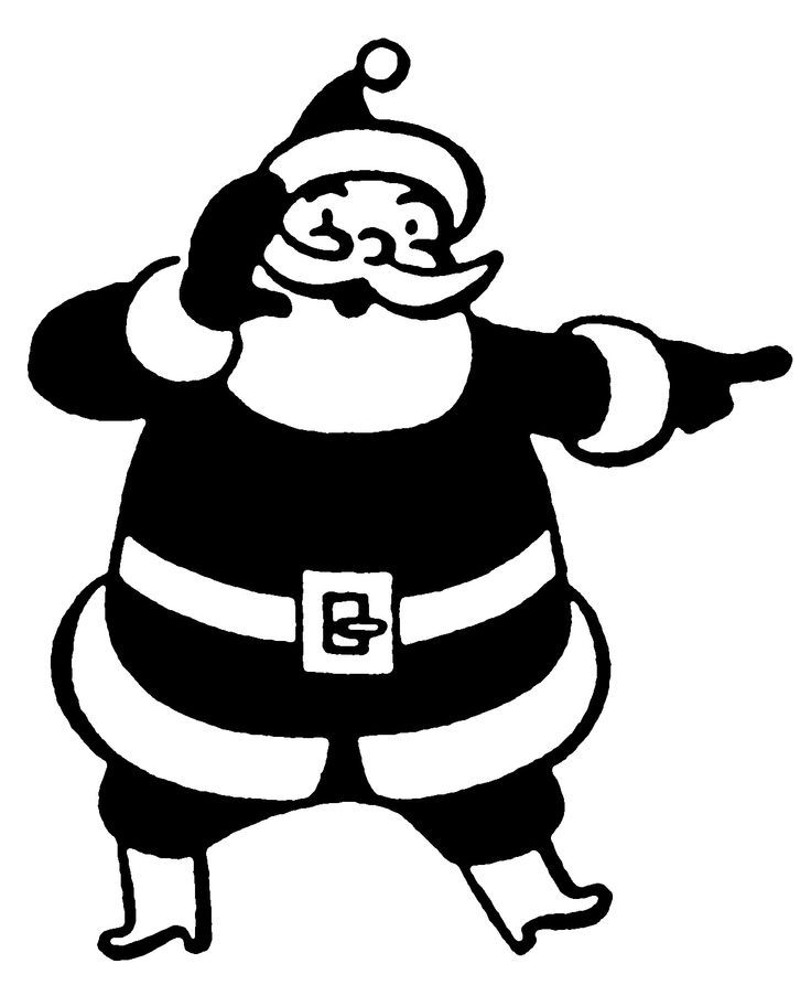 Retro Christmas Clip Art - Funny Santas