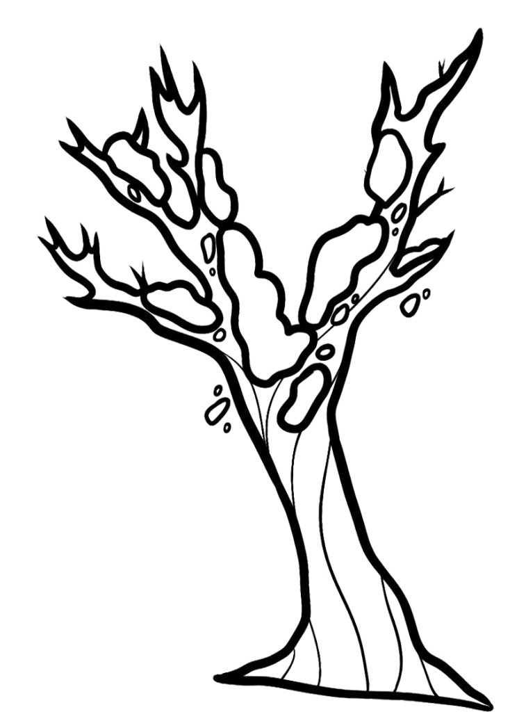 Beautiful Bare Tree Without Leave Coloring Page Best Resolutions ...